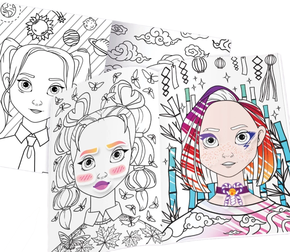 Coloring Book with Stickers - Color Me. Anime