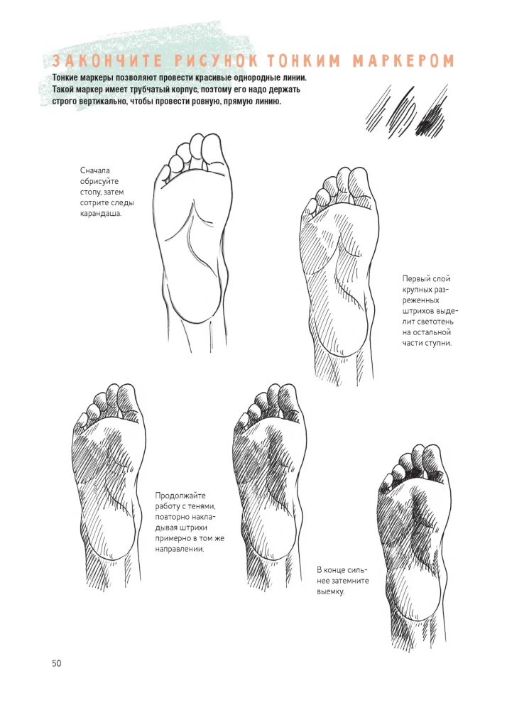 Sketchbook of a Beginner Artist. Drawing Hands and Feet Step by Step