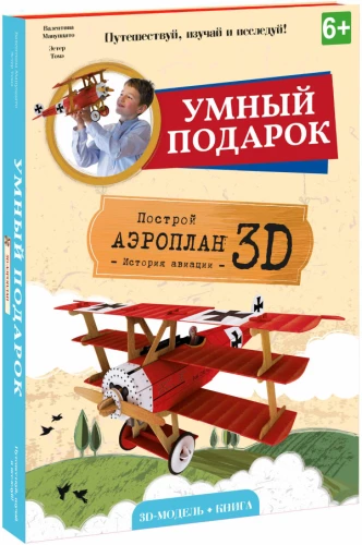 Аэроплан. Конструктор картонный 3D + книга