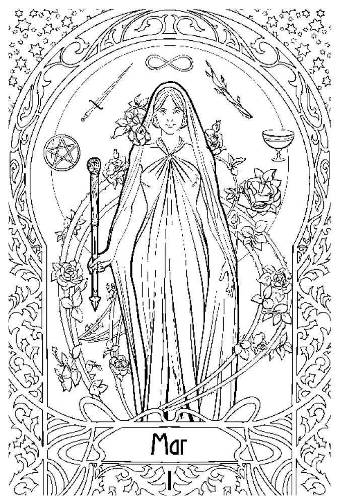 Art Nouveau Tarot. A Coloring Card Deck