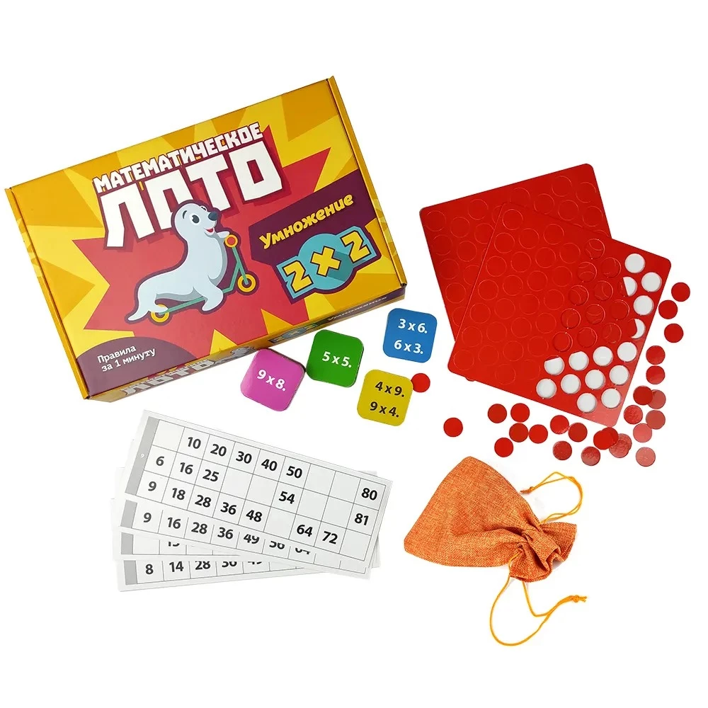 Board Game - Mathematical Lotto. Multiplication Table