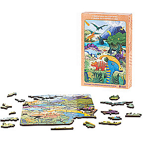 Wooden Puzzle - Once Upon a Time. Dinosaurs