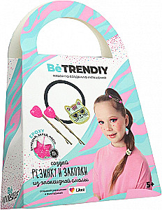 Be TrenDIY Craft Set. Hair Tie and Hairpins from Epoxy Resin, Gold