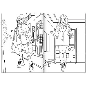 Coloring Book. On the Streets of Tokyo. A4