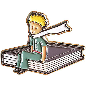 Enamel badge - The Little Prince. Prince on the book