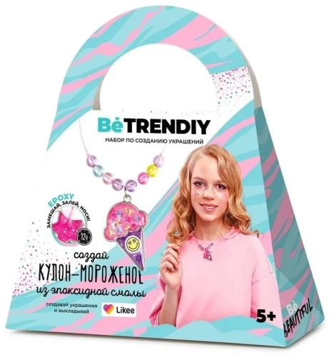 Be TrenDIY Jewelry Making Kit - Create an Ice Cream Pendant from Epoxy Resin