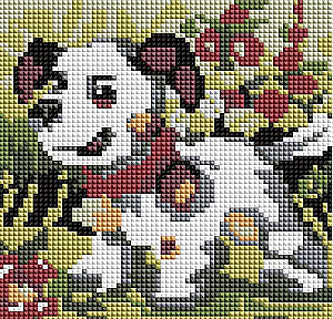 Diamond Mosaic - Puppy in the Garden