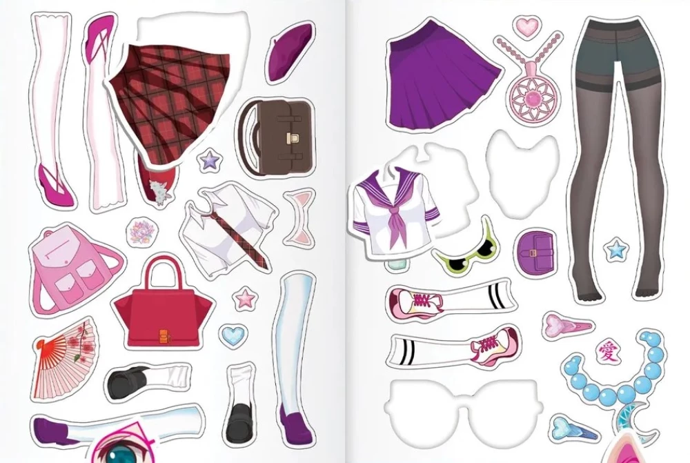 Reusable Stickers - Dress Up. Combine Outfits. Fantasy Girl Inside