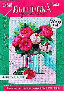 Creative Kit - Cross Stitch. Composition of Peonies