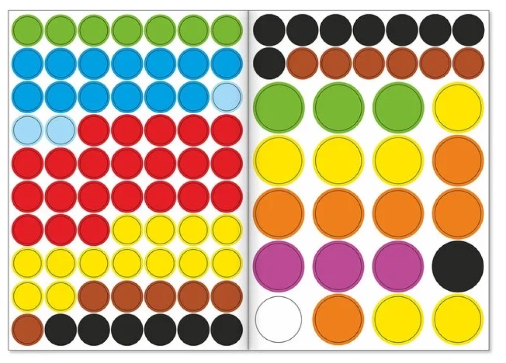 Sticker Book. Cheerful Circles. Stick According to the Pattern