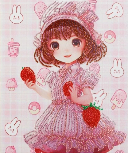 Diamond Mosaic - Girl with Strawberry