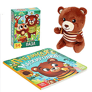 Manny the Bear Cub. 3 in 1 Set (Cardboard Book, Puzzle, Toy)