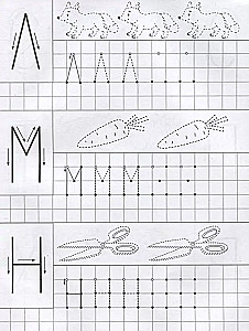 Writing Practice Notebook. Exercise Book with Reference Points