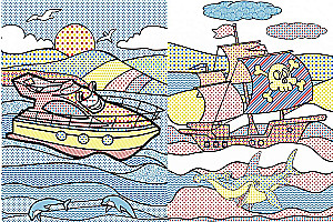 Big Water Colorings. Ships