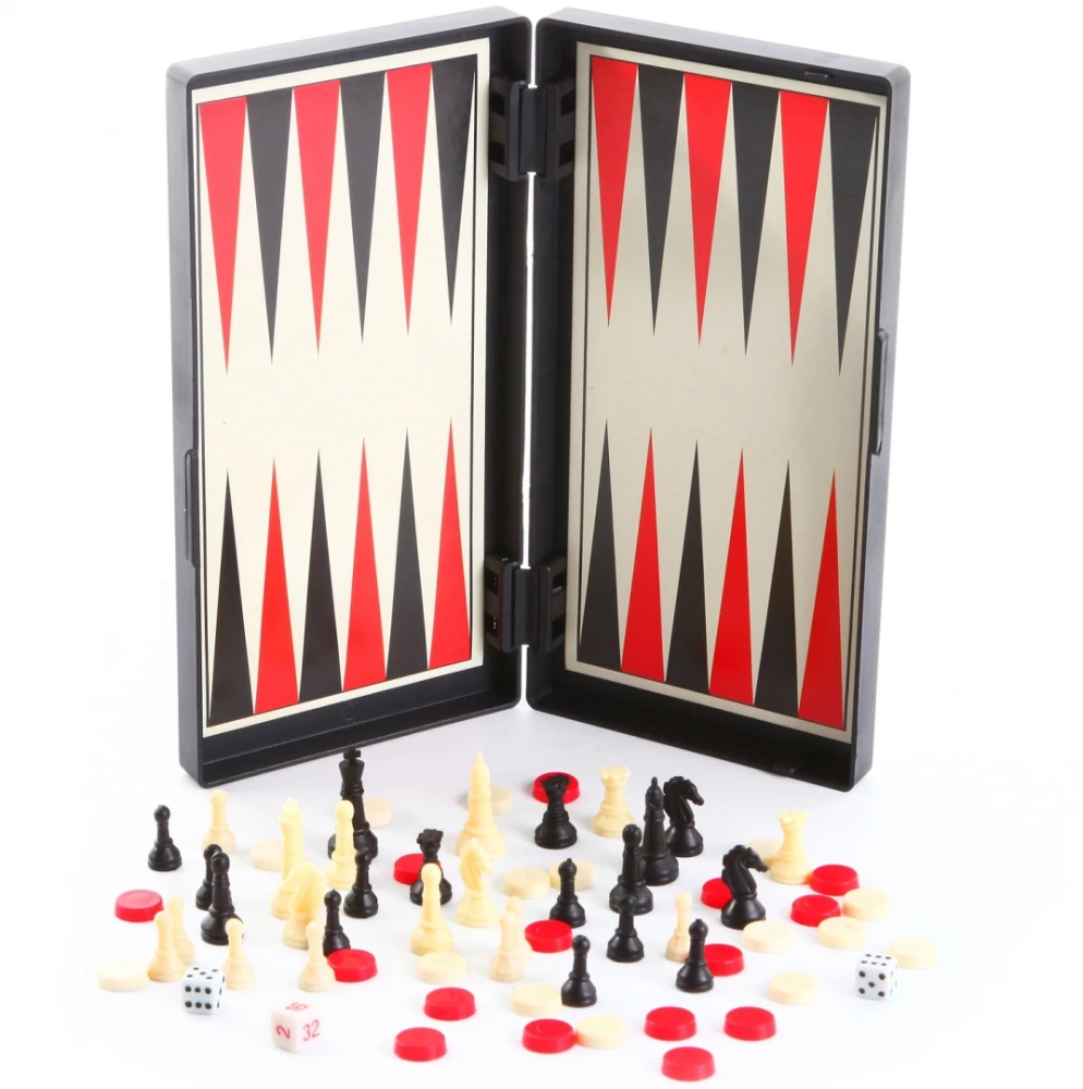 3 in 1 Game Set - Backgammon, Checkers, Chess