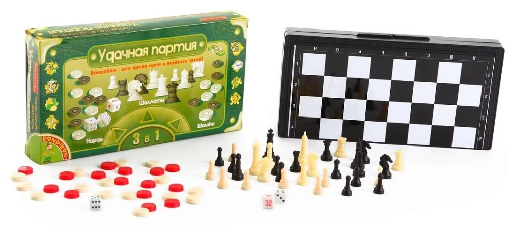 Game Set 3 in 1 - Backgammon, Checkers, Chess