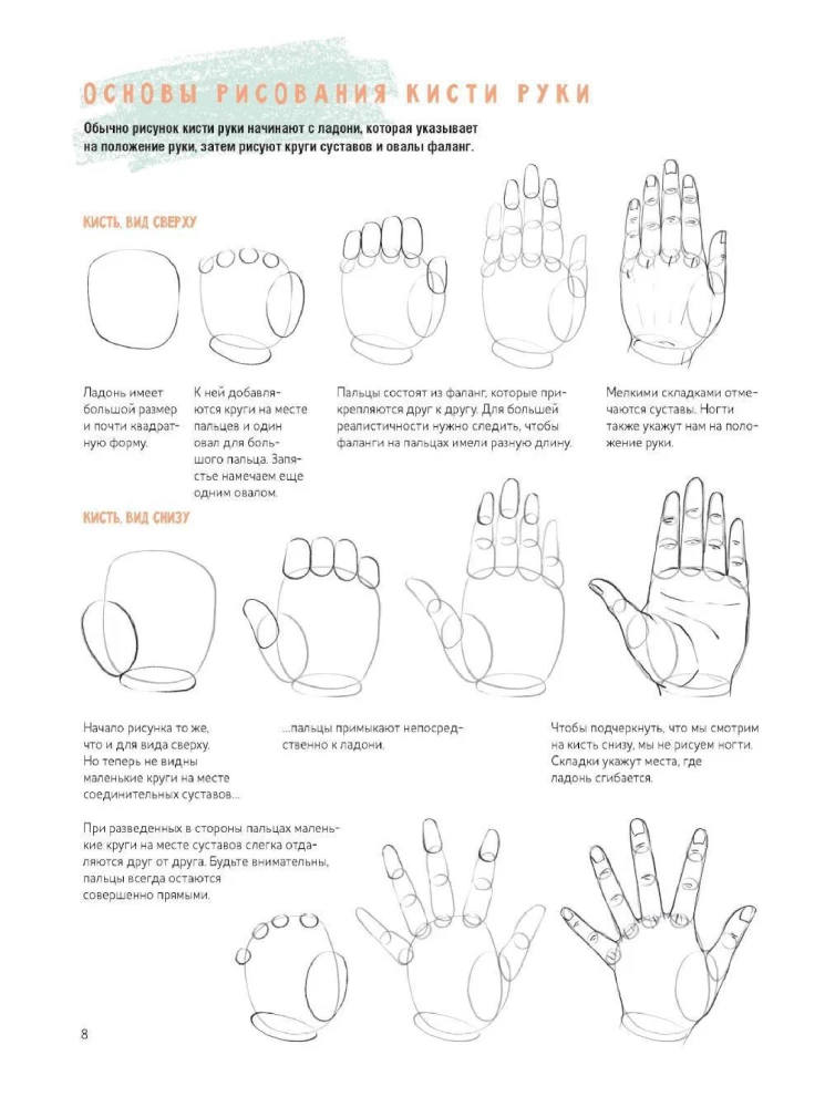 Drawing Hands and Feet Step by Step. 50 Projects with Detailed Explanations and Drawings: Beginner Artist's Sketchbook