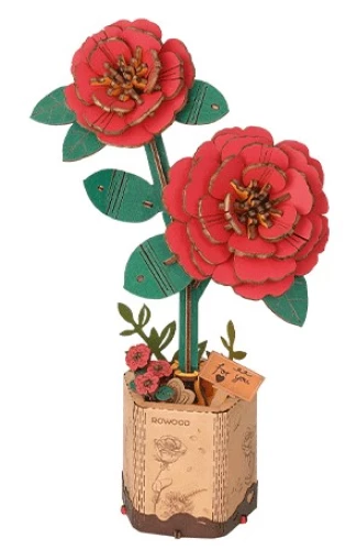 Wooden Puzzle - Red Camellia