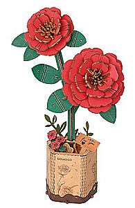 Wooden Puzzle - Red Camellia