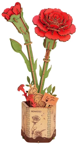 Wooden Puzzle - Red Carnation