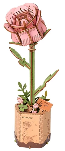 Wooden Puzzle - Pink Rose