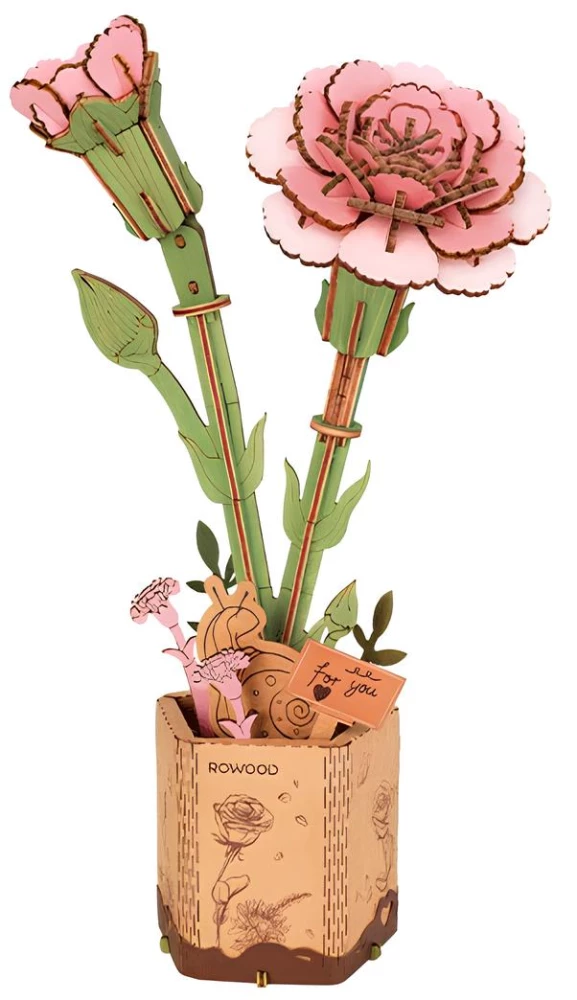 Wooden Puzzle - Pink Carnation