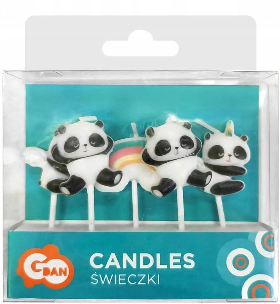 Candle Set - Panda, 6 pieces