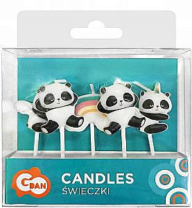 Candle Set - Panda, 6 pieces