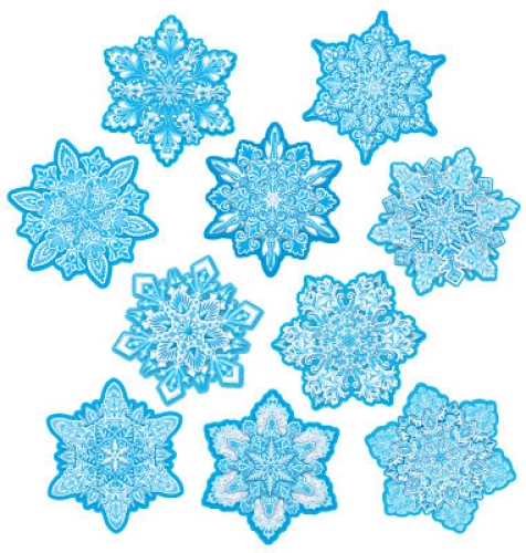 Set of decorations on tape. Snowflakes. Double-sided (10 types in the set)