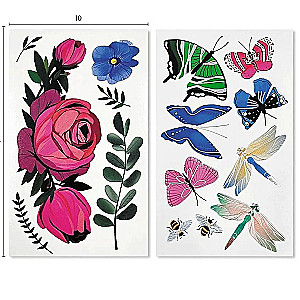 Flower Fantasy. Floral Fantasy. Tattoo Transfers