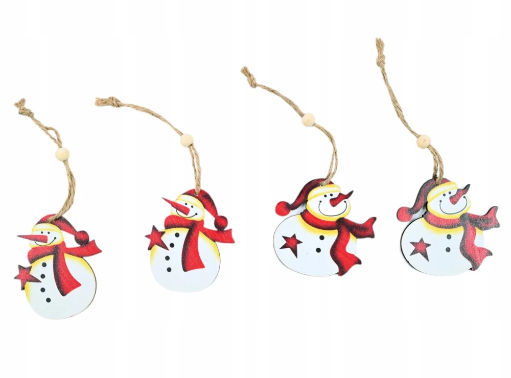 Wooden Christmas Ornament - Snowman, assorted design