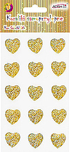 Stickers - Golden Hearts, 15 pcs