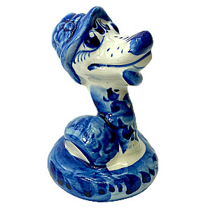 Porcelain figurine - Snake in a hat (12x9)