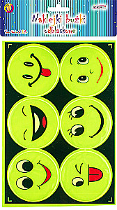 Stickers - Reflective Smiley Faces, 6 pieces