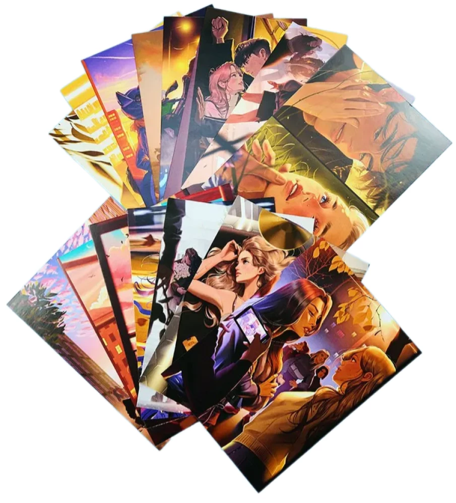 Set of postcards based on the novels by Anna Jane - Your heart will be broken and By the shards of your heart