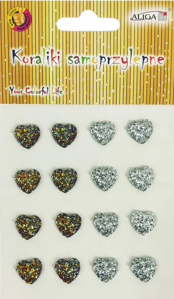 Crystal Stickers - Hearts (gold/silver)