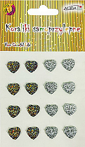 Crystal Stickers - Hearts (gold/silver)