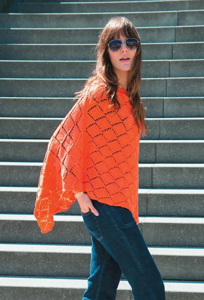 Stylish Ponchos and Capes. Knitting with Needles