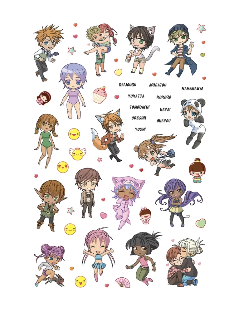 Anime & Kawaii. For decorating your planner, smartphone, or laptop! Over 600 cute stickers!