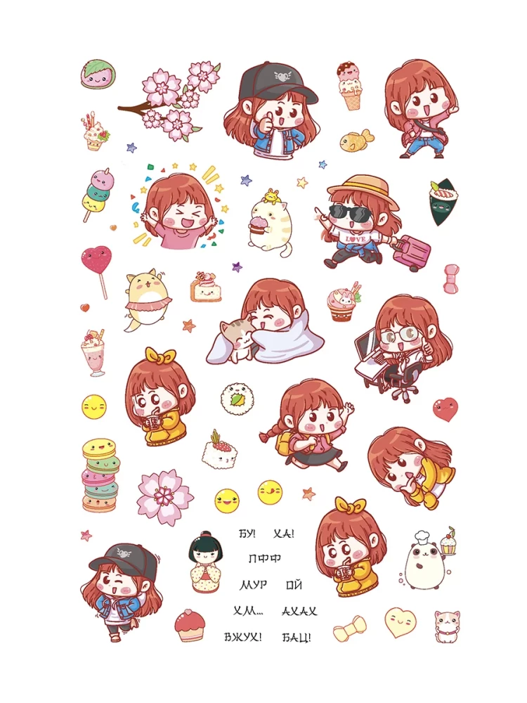 Anime & Kawaii. For decorating your planner, smartphone, or laptop! Over 600 cute stickers!