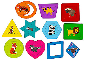 IQ Wooden Puzzle. Shapes and Colors