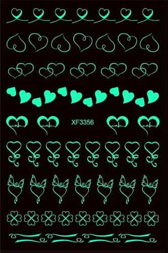 Glow-in-the-dark stickers - Hearts