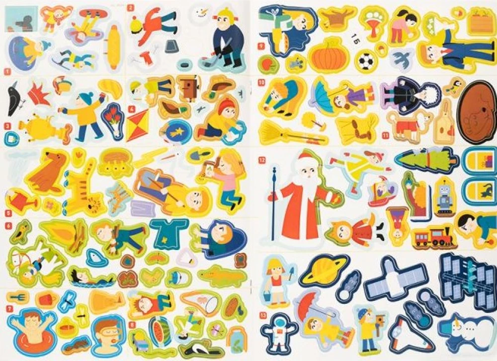 100 reusable stickers! Seasons