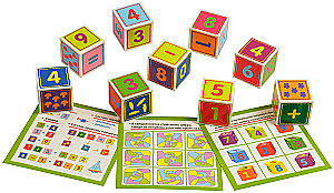 Smart cubes in a tray. 9 pieces. One, two, three, four, five