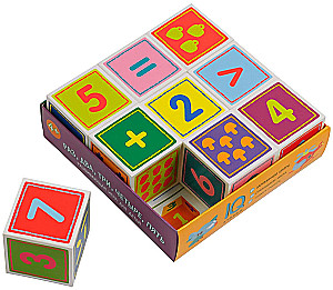 Smart cubes in a tray. 9 pieces. One, two, three, four, five