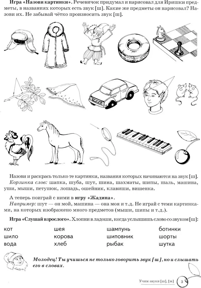 Учим звуки [ш], [ж]. Домашняя логопедическая тетрадь для детей 5-7 лет