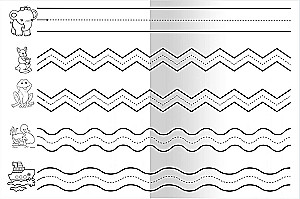 For Kindergarten. Writing Practice. We Outline and Draw Correctly