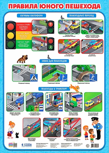 Didactic poster. Rules for young pedestrians