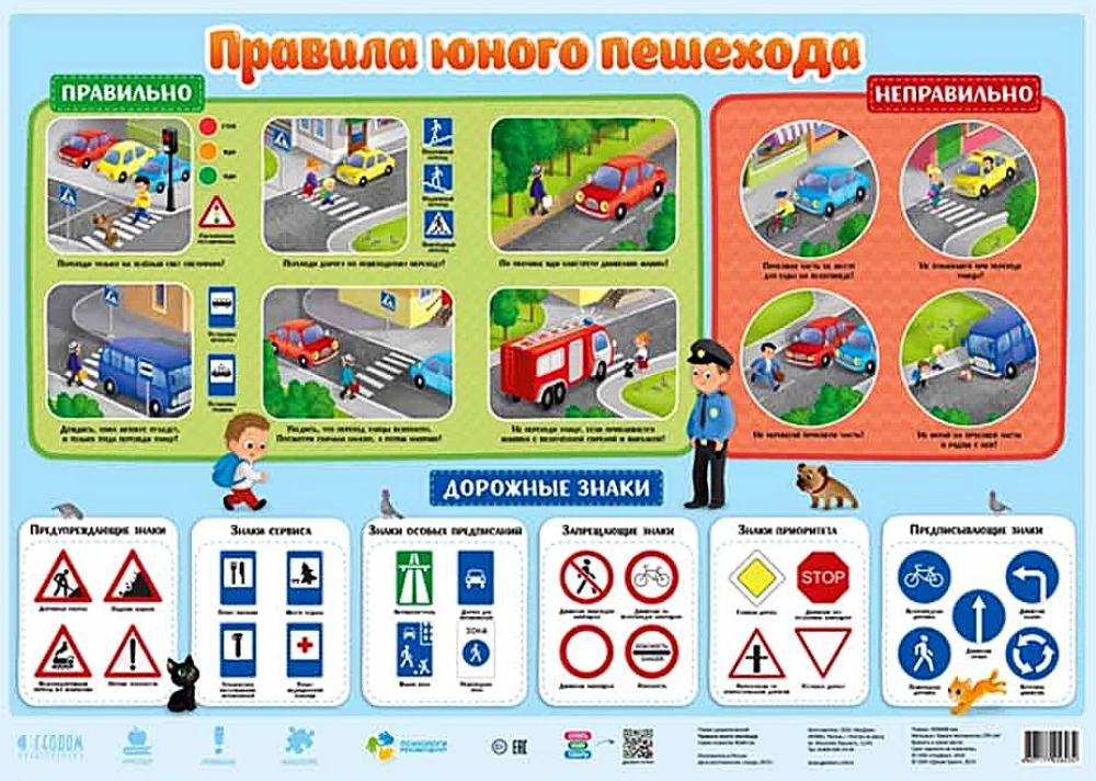 Didactic poster. Rules for young pedestrians