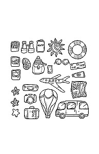 Grand Vacation. Coloring Book for Finding Objects